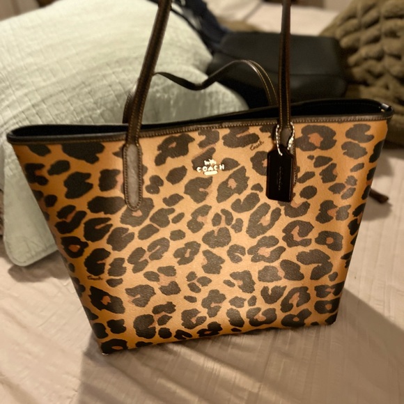 Coach Handbags - Coach gently used animal print tote
